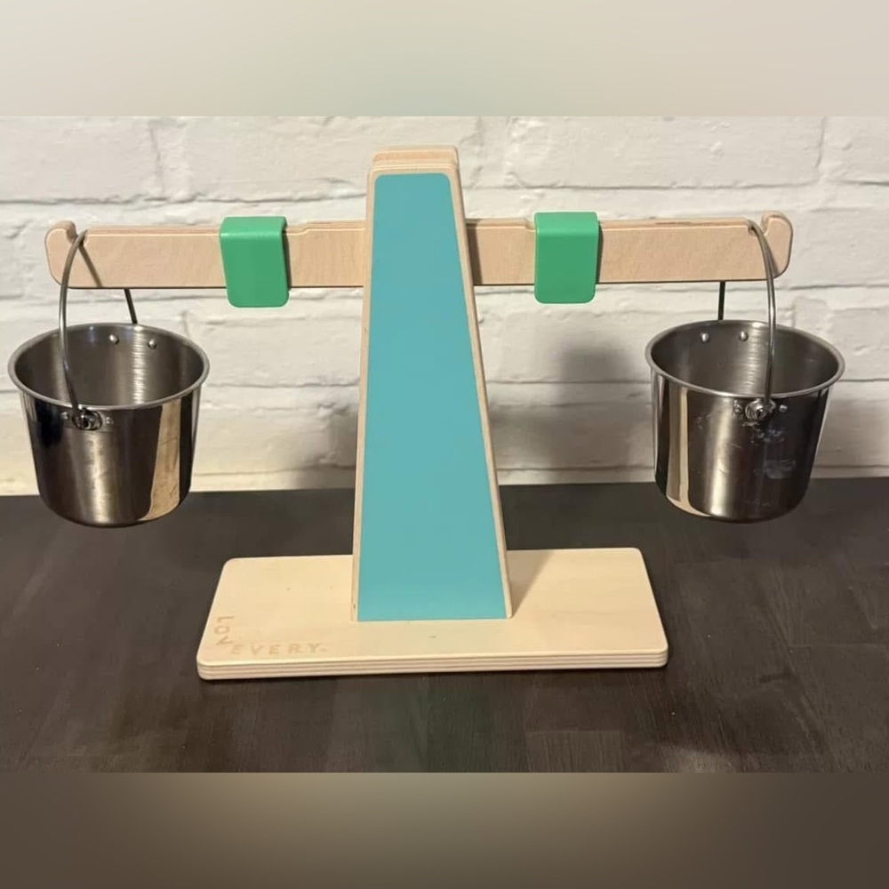 Lovevery Every Which Weigh Scale with Buckets Wooden Toy Enthusiast Play Kit